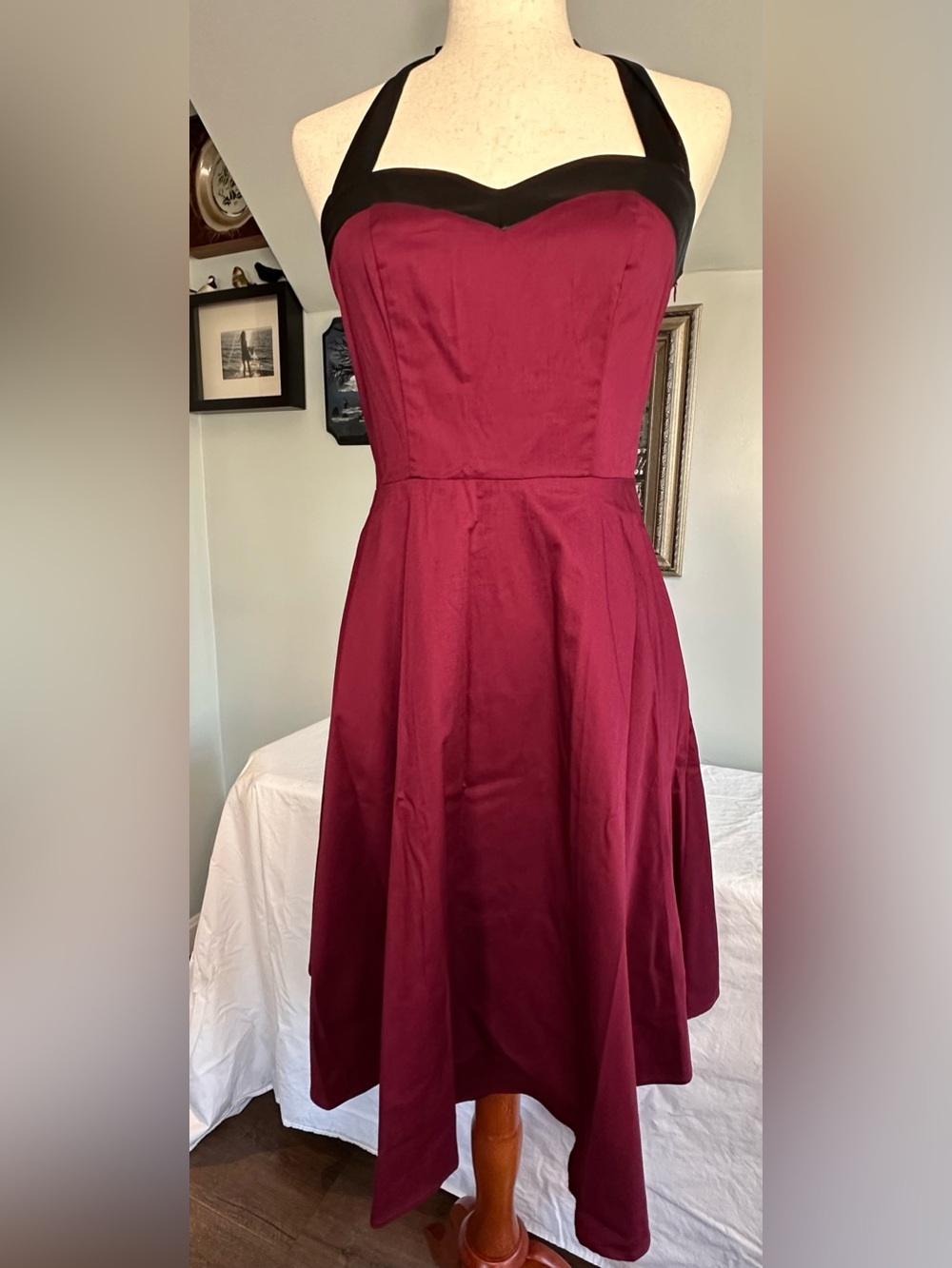 DRESSTELLS Women's Vintage 1950s Cocktail Dress, Retro Tea Party Halter Swing